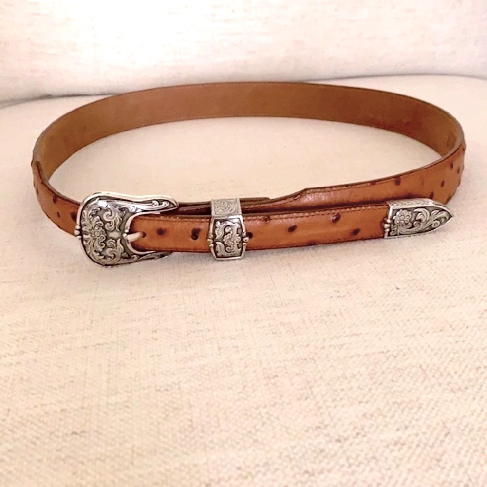 Justin's Top Grain Cowhide Ostrich Print Belt
